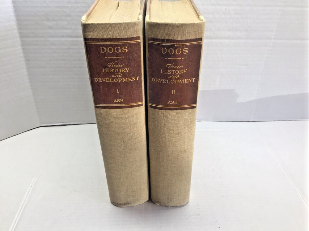 Dogs Their History &  Development Edward  Ash 1927 2 Vol Set Antique Illustrated